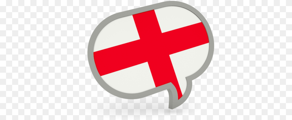 Speech Bubble Icon English Flag In Speech Bubble, Logo, First Aid, Red Cross, Symbol Free Transparent Png