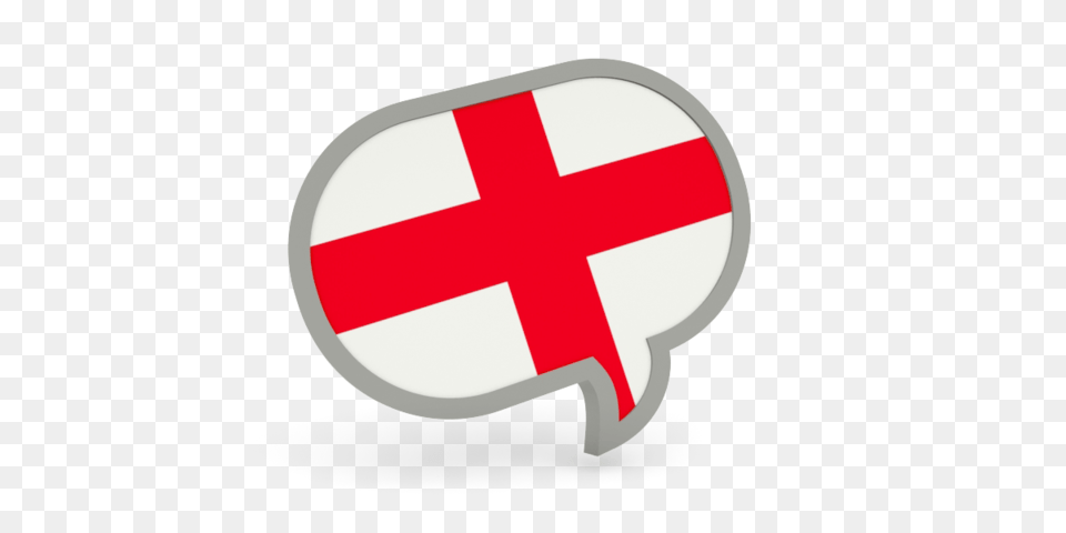 Speech Bubble Icon Illustration Of Flag Of England, Logo, First Aid, Red Cross, Symbol Free Transparent Png