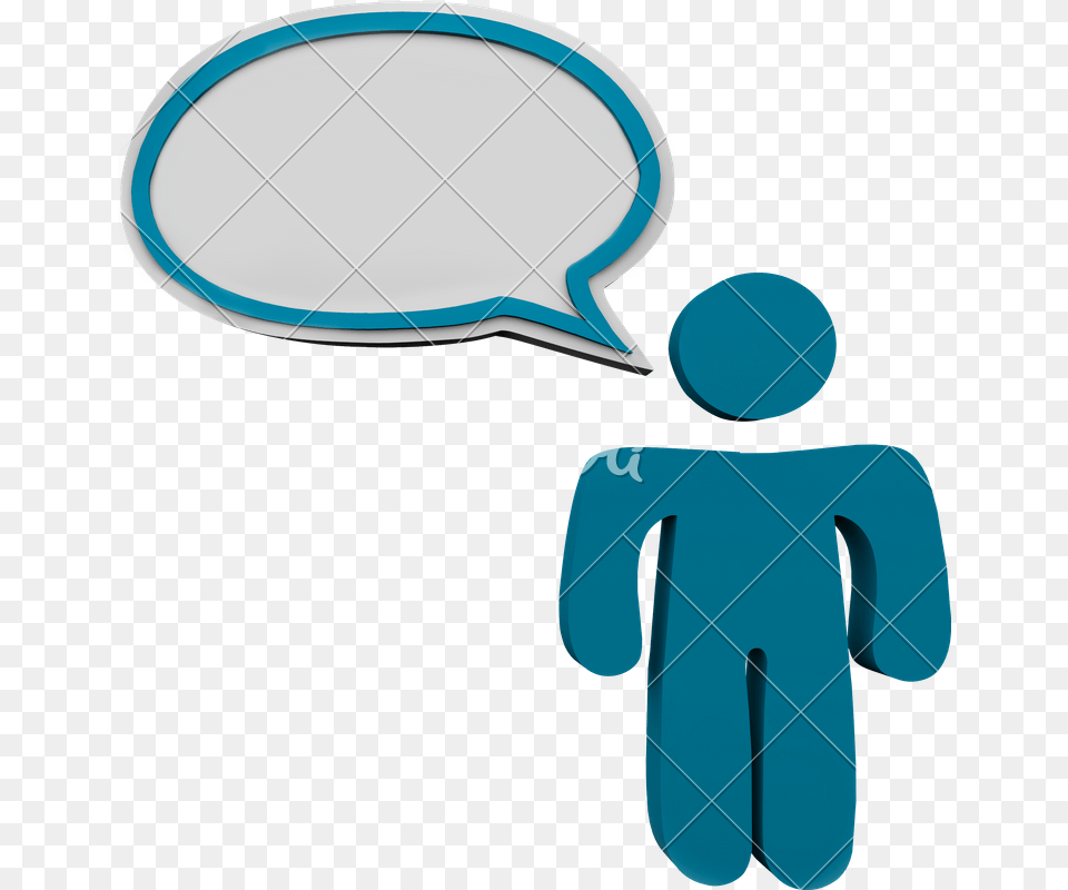 Speech Bubble Person Talking Speaking Man Blue Cloud, Magnifying Free Png Download