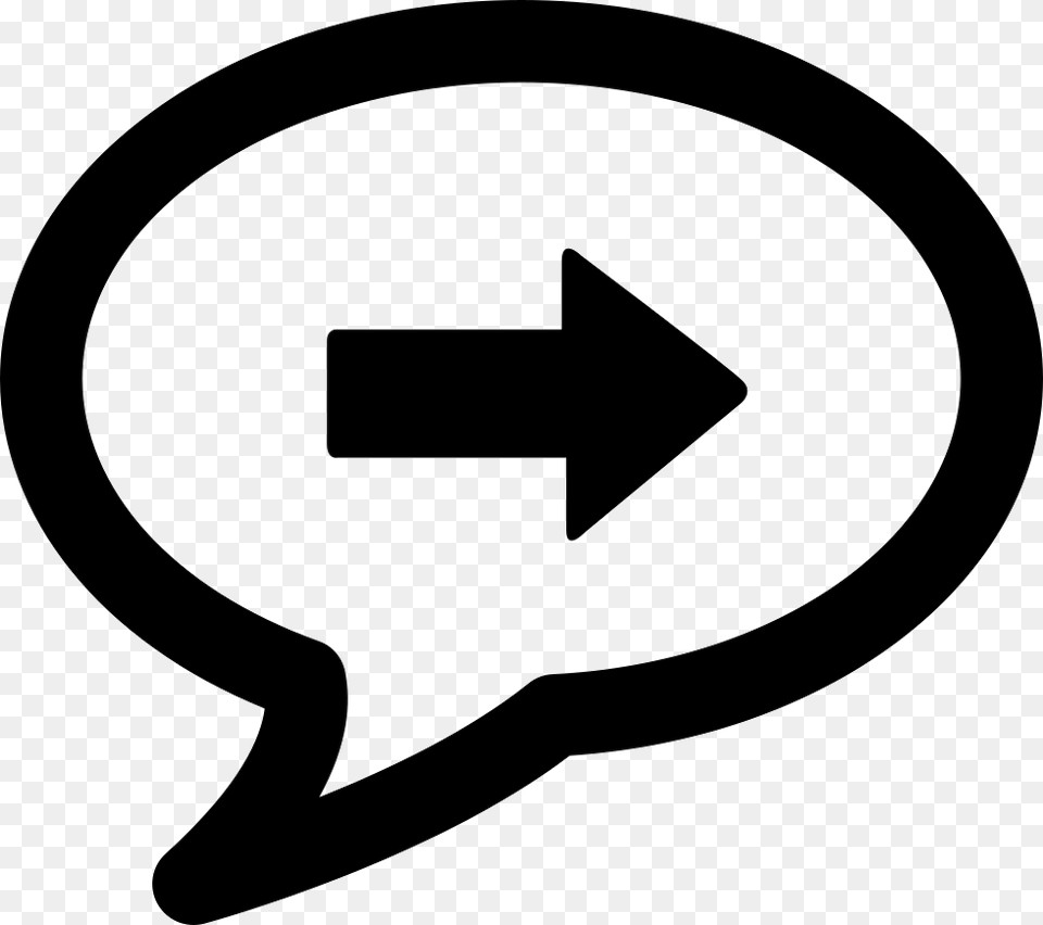 Speech Bubble With Right Arrow Localization Icon White, Stencil, Sign, Symbol, Clothing Free Png