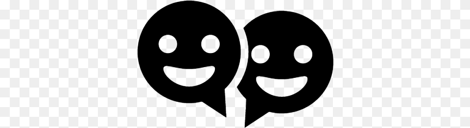 Speech Bubbles Couple Of Smiling Circular Faces Vector People Smiling Icon, Gray Free Transparent Png
