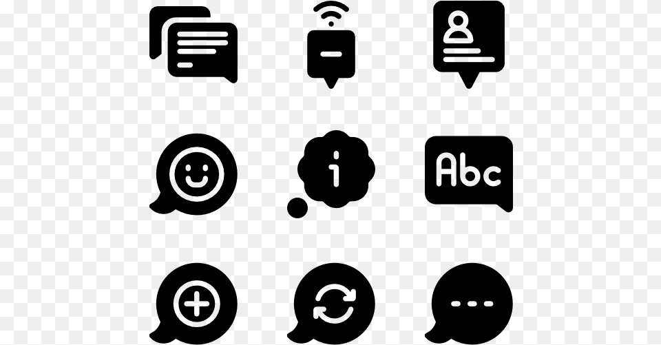 Speech Bubbles Gas Station Icons, Gray Png Image