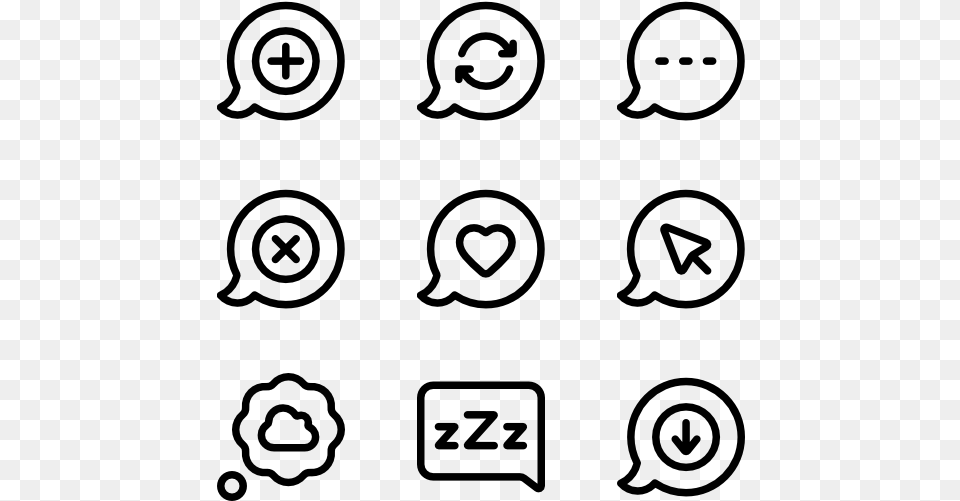 Speech Bubbles Math Black And White, Gray Png Image