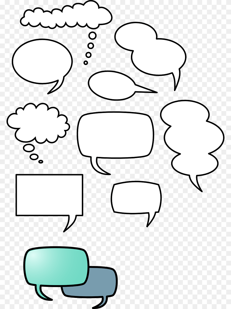 Speech Bubbles Printable, Stencil, Art, Graphics Free Transparent Png