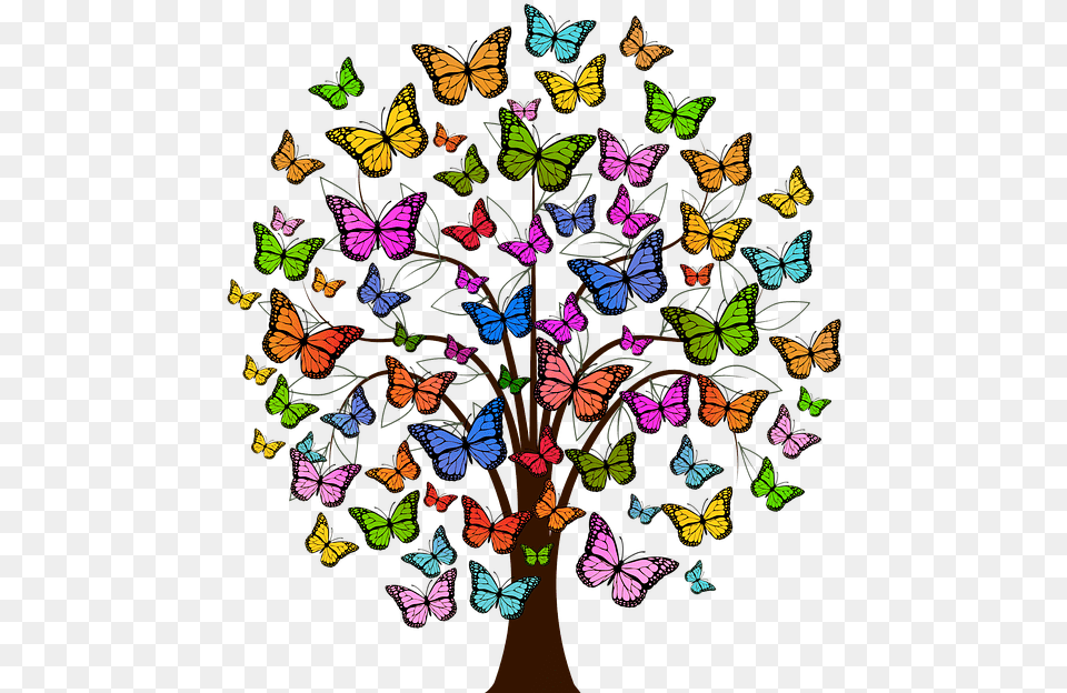 Speech Of The Director Tata Motors About As Live U2014 Steemit Colorful Tree Of Life Transparent, Art, Animal, Butterfly, Insect Png Image
