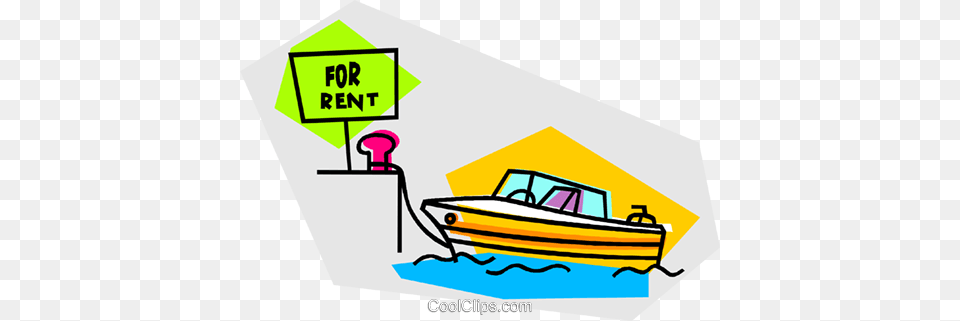 Speed Boat For Rent Royalty Vector Clip Art Illustration, Dinghy, Transportation, Vehicle, Watercraft Free Transparent Png