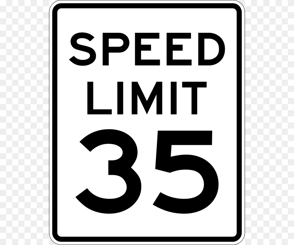 Speed Limit 35 Sign, Symbol, Road Sign Png