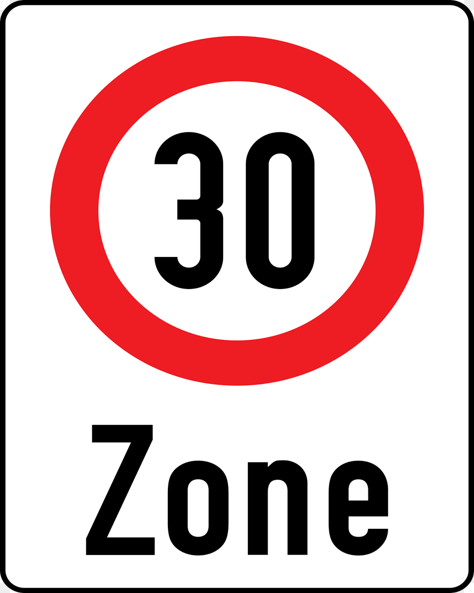 Speed Limit Zone Sign In Austria Clipart, Symbol, Road Sign Free Png Download
