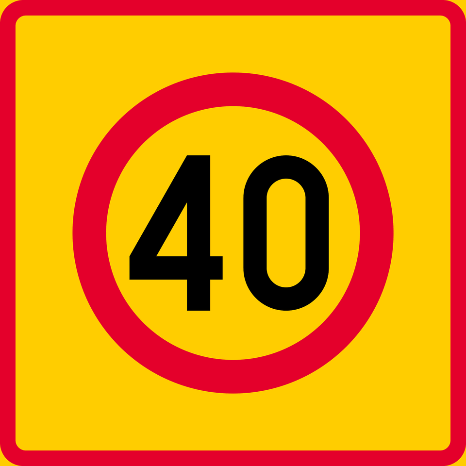 Speed Limit Zone Sign In Finland Clipart, Symbol, Road Sign, Text Free Png Download