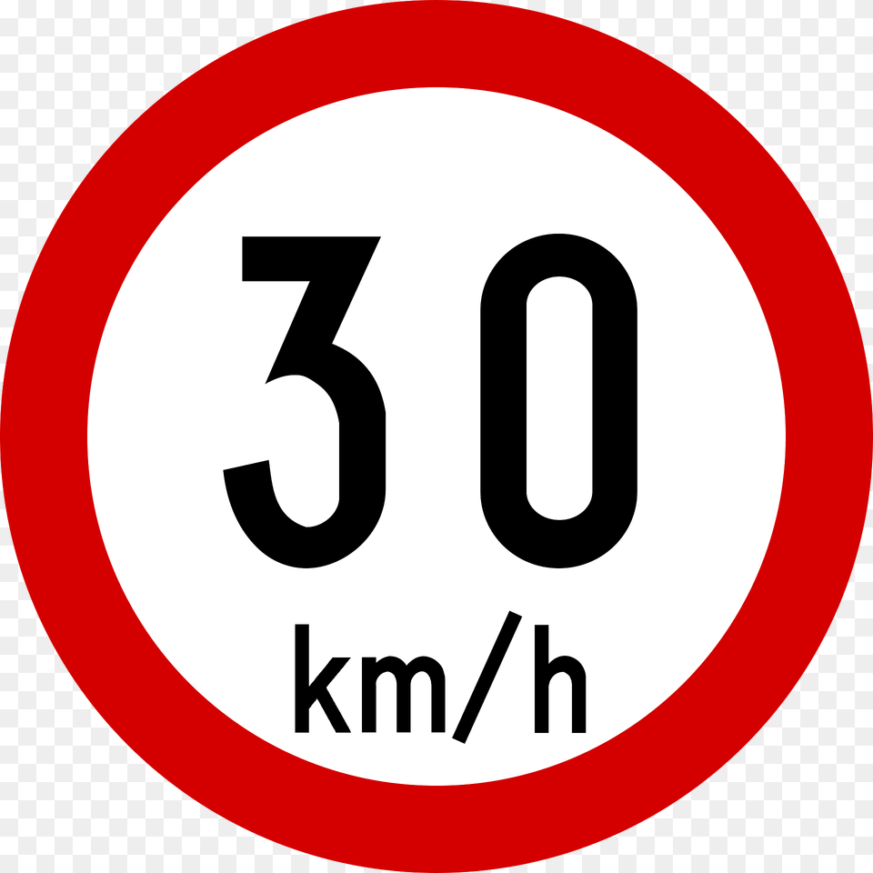 Speed Limit Zone Sign In Ireland Clipart, Symbol, Text, Number, Road Sign Free Png