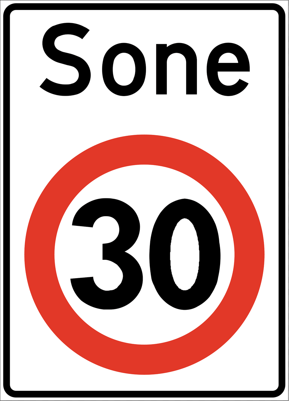 Speed Limit Zone Sign In Norway Clipart, Symbol, Road Sign, Text Free Png