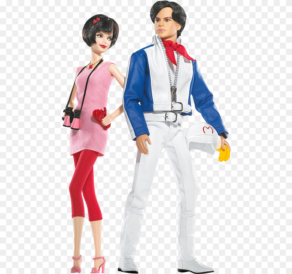 Speed Racer Barbie Doll And Ken Doll Giftset Speed Racer Movie Costume, Figurine, Woman, Adult, Female Png Image