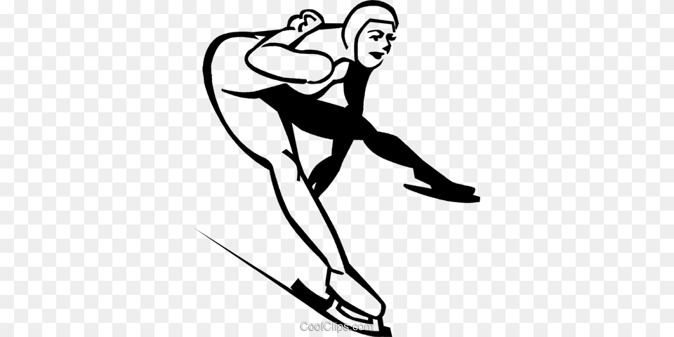 Speed Skater Royalty Vector Clip Art Illustration, Dancing, Leisure Activities, Person, Face Free Png