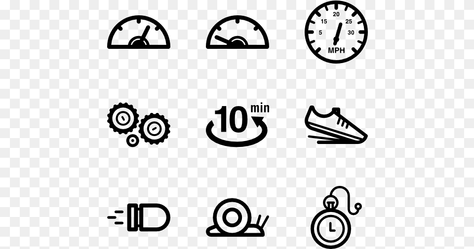 Speeddometer And Time Speedometer Icon, Gray Free Png
