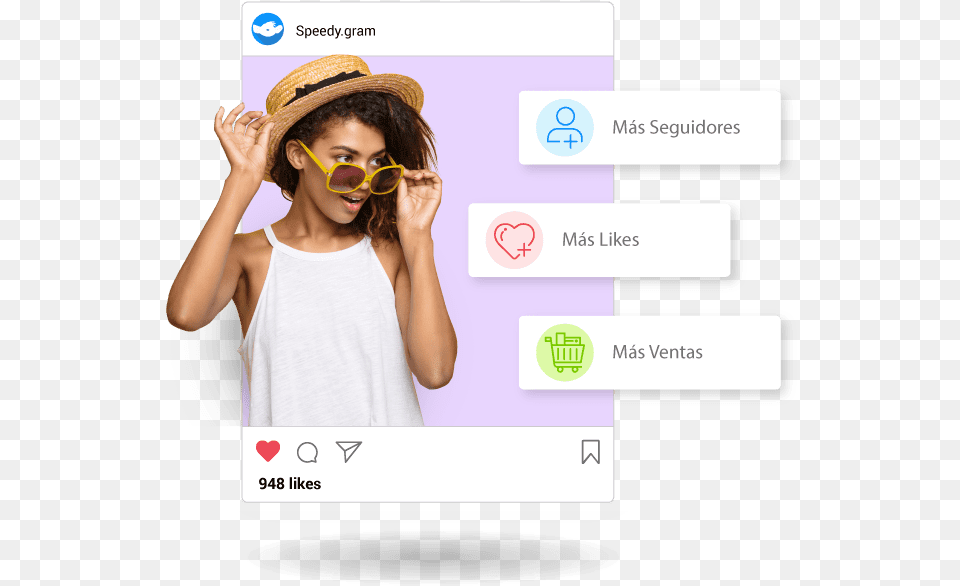 Speedygram Increase Your Followers On Instagram Sunglasses, Clothing, Sun Hat, Hat, Accessories Png