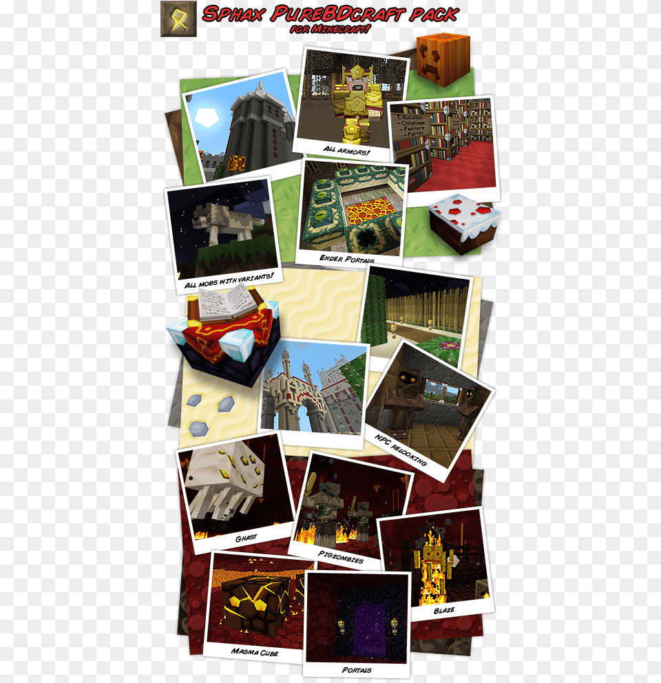 Sphax Purebdcraft Purebdcraft Texture Purebdcraft Minecraft, Art, Collage, Advertisement, Poster Free Transparent Png