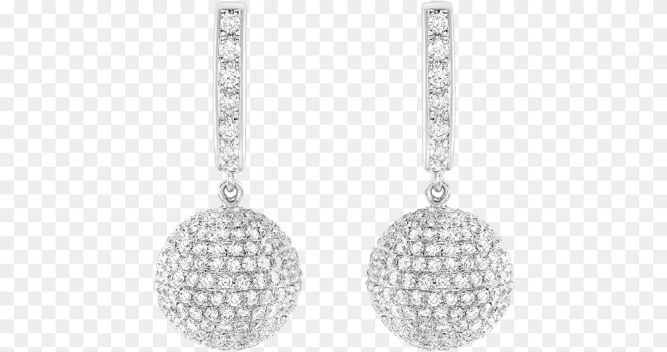 Sphere Drop Earrings Pave Set With Hsi Round Brilliant Earrings, Accessories, Diamond, Earring, Gemstone Png Image