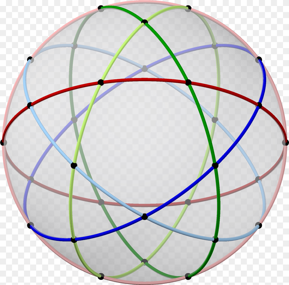 Spherical Icosidodecahedron With Colored Cicles 5 Fold Circle, Sphere Free Transparent Png