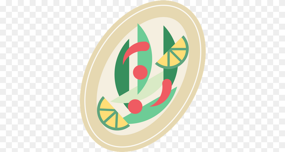 Spicy Green Papaya Salad Icon Of Flat Emblem, Food, Ketchup Free Png