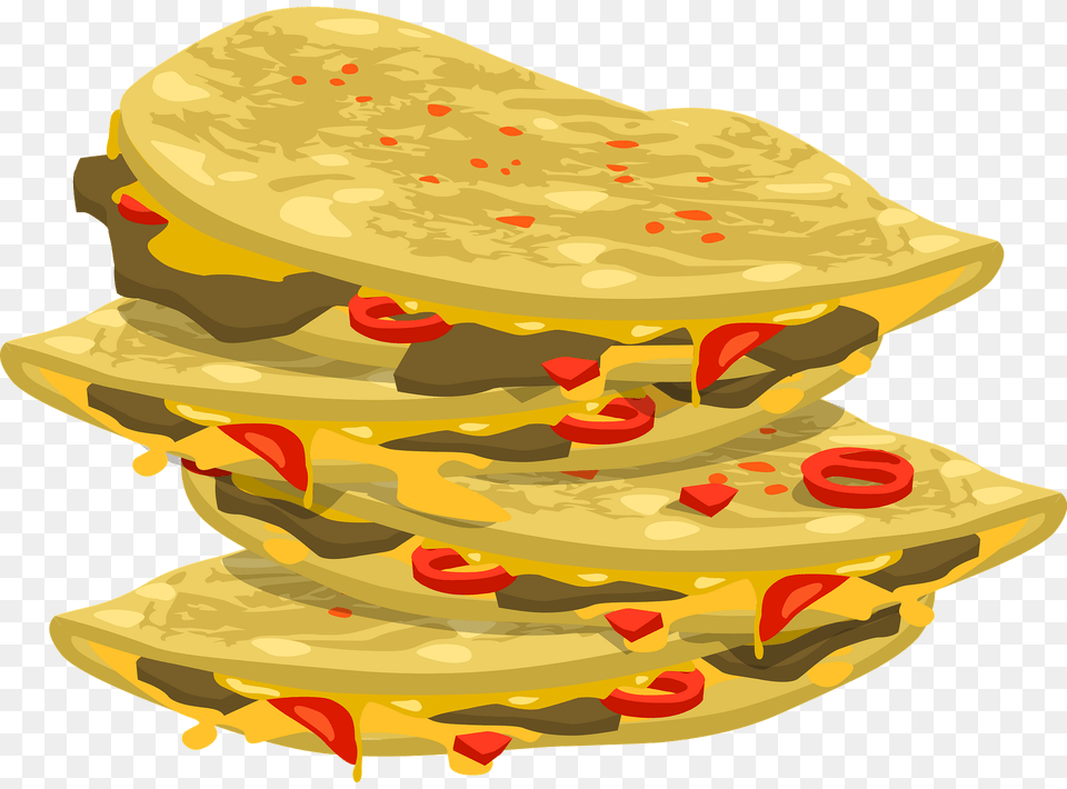 Spicy Quesadilla Clipart, Bread, Food, Pancake Png Image