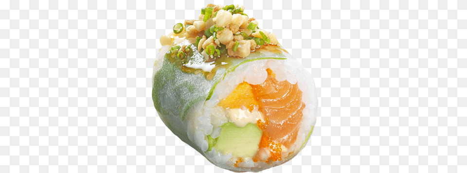 Spicy Salmon Amp Papaya Spring Roll Salmon, Dish, Food, Meal, Produce Free Png Download
