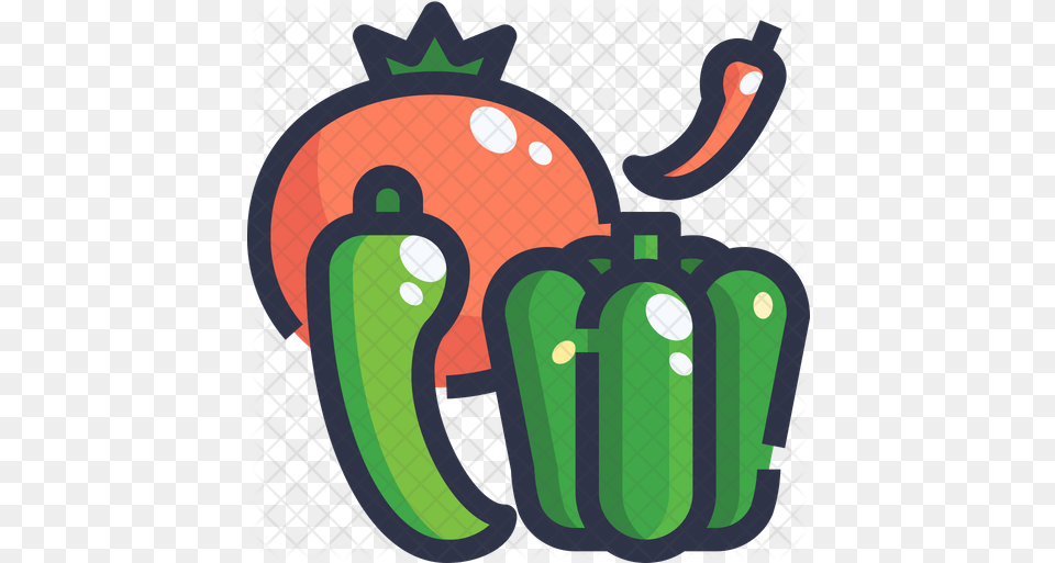 Spicy Vegetables Icon Illustration, Food, Produce, Bell Pepper, Pepper Png