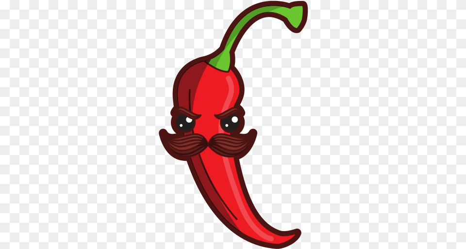 Spicy With Mustache Character Vector Freeuse Stock Chiles Kawaii, Food, Pepper, Plant, Produce Free Png Download