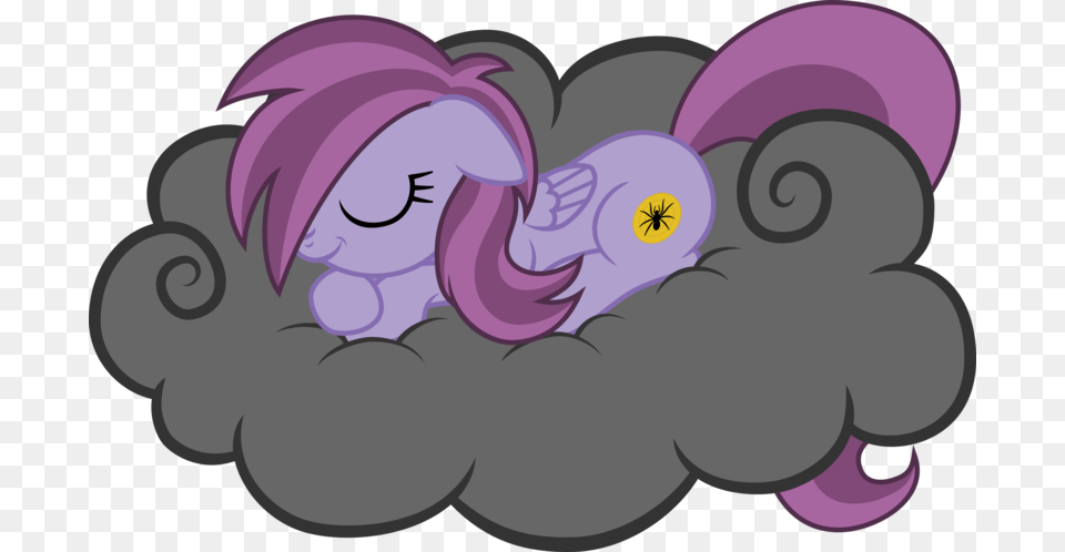 Spider Blare Sleeping On A Rainy Cloud, Purple, Graphics, Art, Cartoon Free Png