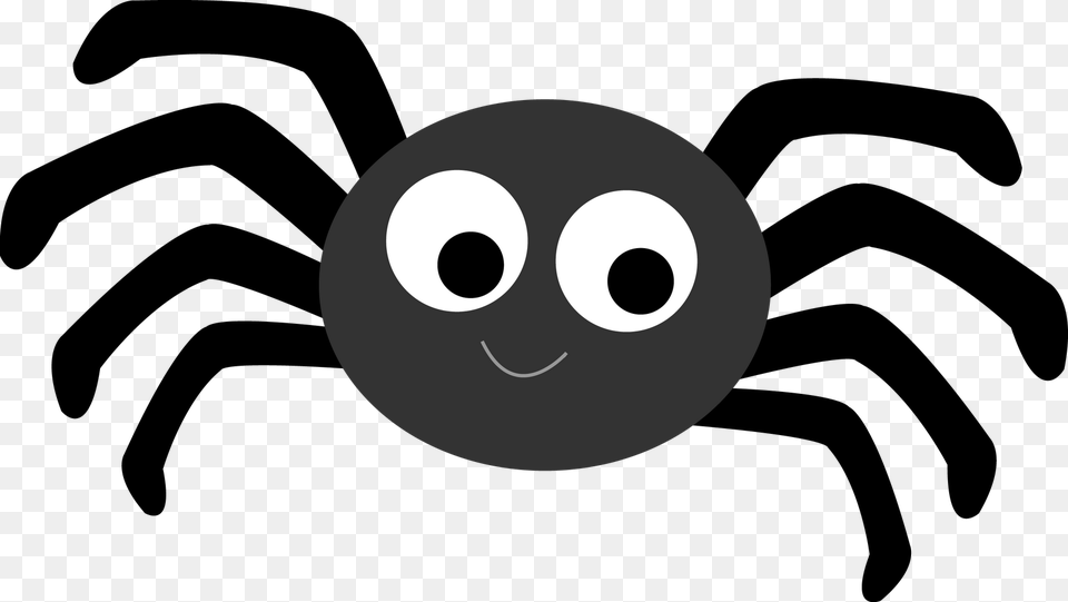 Spider Clipart Black And White Cartoon Incy Wincy Spider, Astronomy, Moon, Nature, Night Png Image