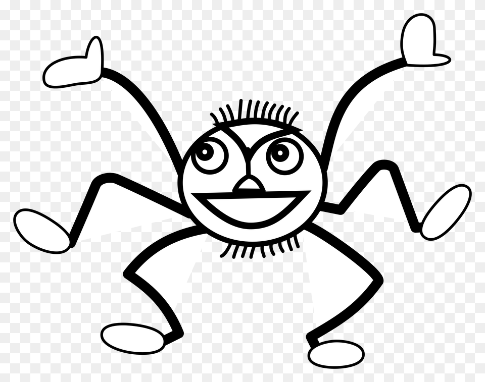 Spider Clipart Line Drawing, Stencil, Art, Doodle, Person Free Png Download