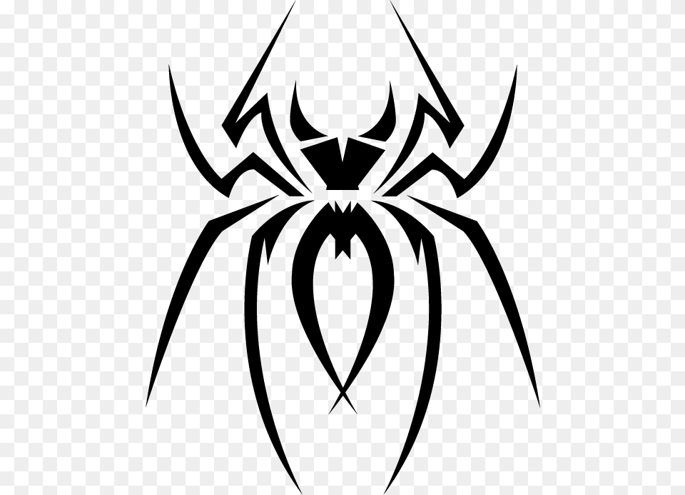 Spider Clipart October Drawing Of Tribal Spiders, Gray Free Transparent Png