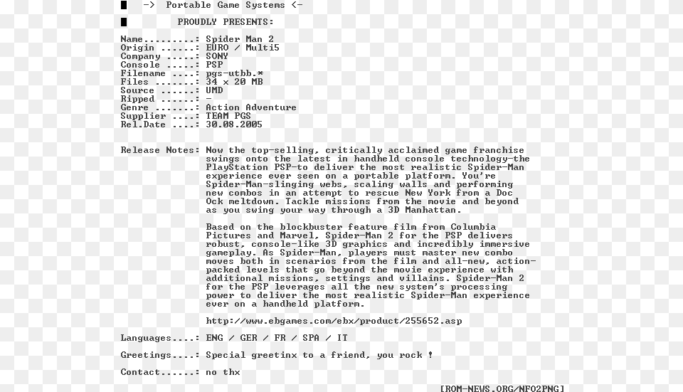 Spider Man 2 Eur Multi5 Psp Pgs Text Only Browser, Page, Letter Free Png Download