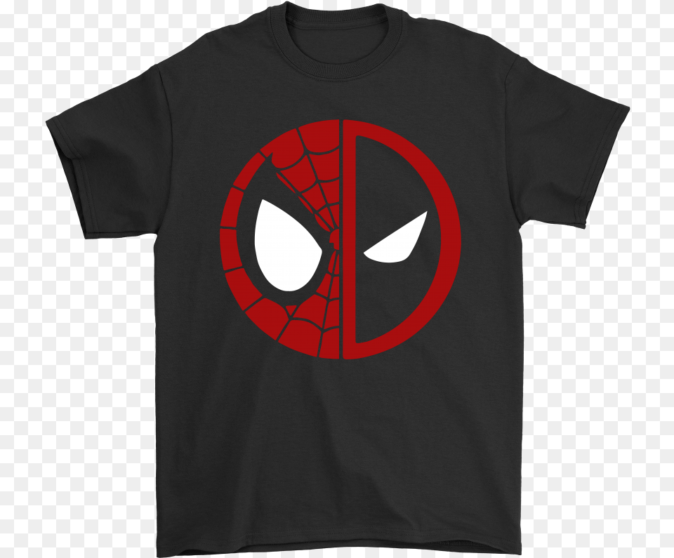 Spider Man And Deadpool Half Of Each Logo Shirts Never Underestimate An Old Man With A Corvette, Clothing, T-shirt Free Transparent Png