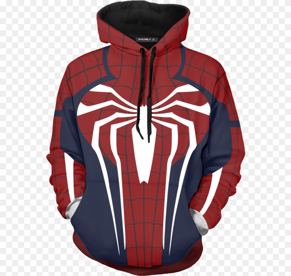 Spider Man Cosplay Ps4 New Look 3d Hoodie Stranger Things Jacket Merchandise, Clothing, Coat, Hood, Knitwear Png Image