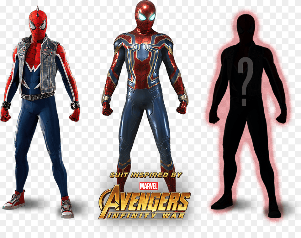 Spider Man Different Suits, Adult, Person, Male, Pants Free Png Download