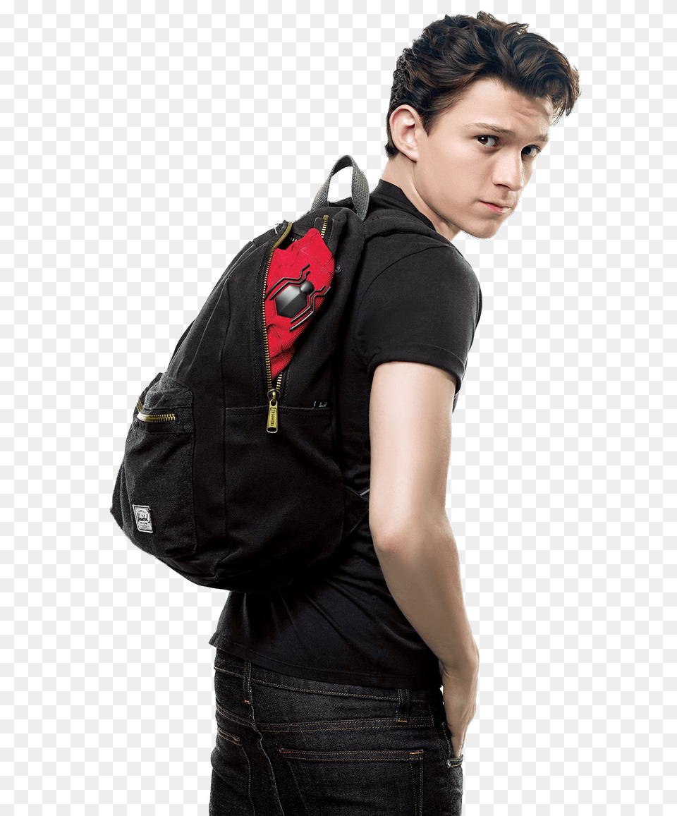 Spider Man Far From Home Backpack, Bag, Person, Adult, Pants Png