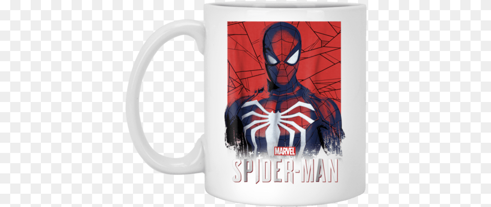 Spider Man Game Logo Portrait Graphic White Mug 11 Marvel Spider Man Ps4 T Shirt, Cup, Beverage, Coffee, Coffee Cup Free Png Download