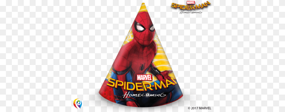 Spider Man Homecoming 6 Party Hats Spider Man Homecoming Movie Sticker Book Paperback, Clothing, Hat Free Png Download