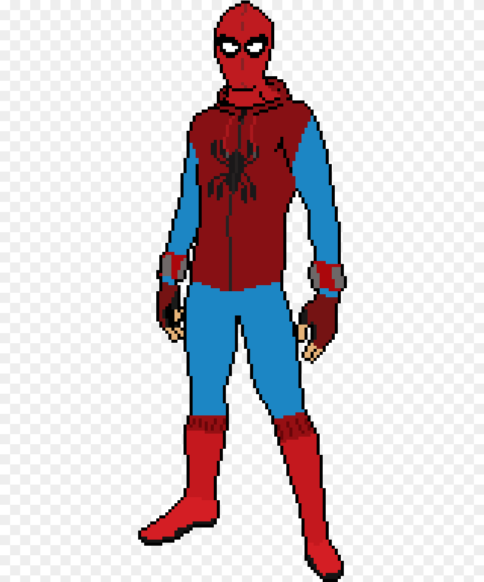 Spider Man Homecoming Spider Man Homecoming Homemade Suit Drawing, Person, Clothing, Hood, Costume Free Png