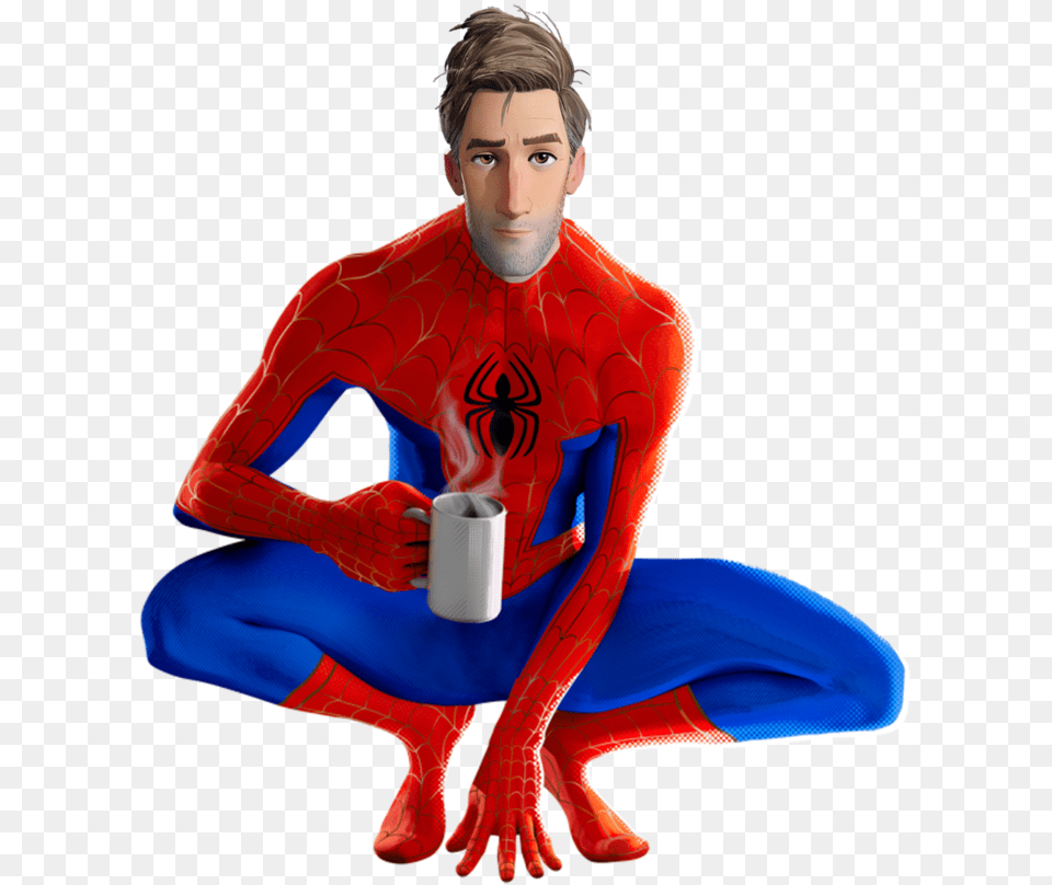 Spider Man Into The Spider Verse Costume Peter Parker, Adult, Male, Person, Face Free Png