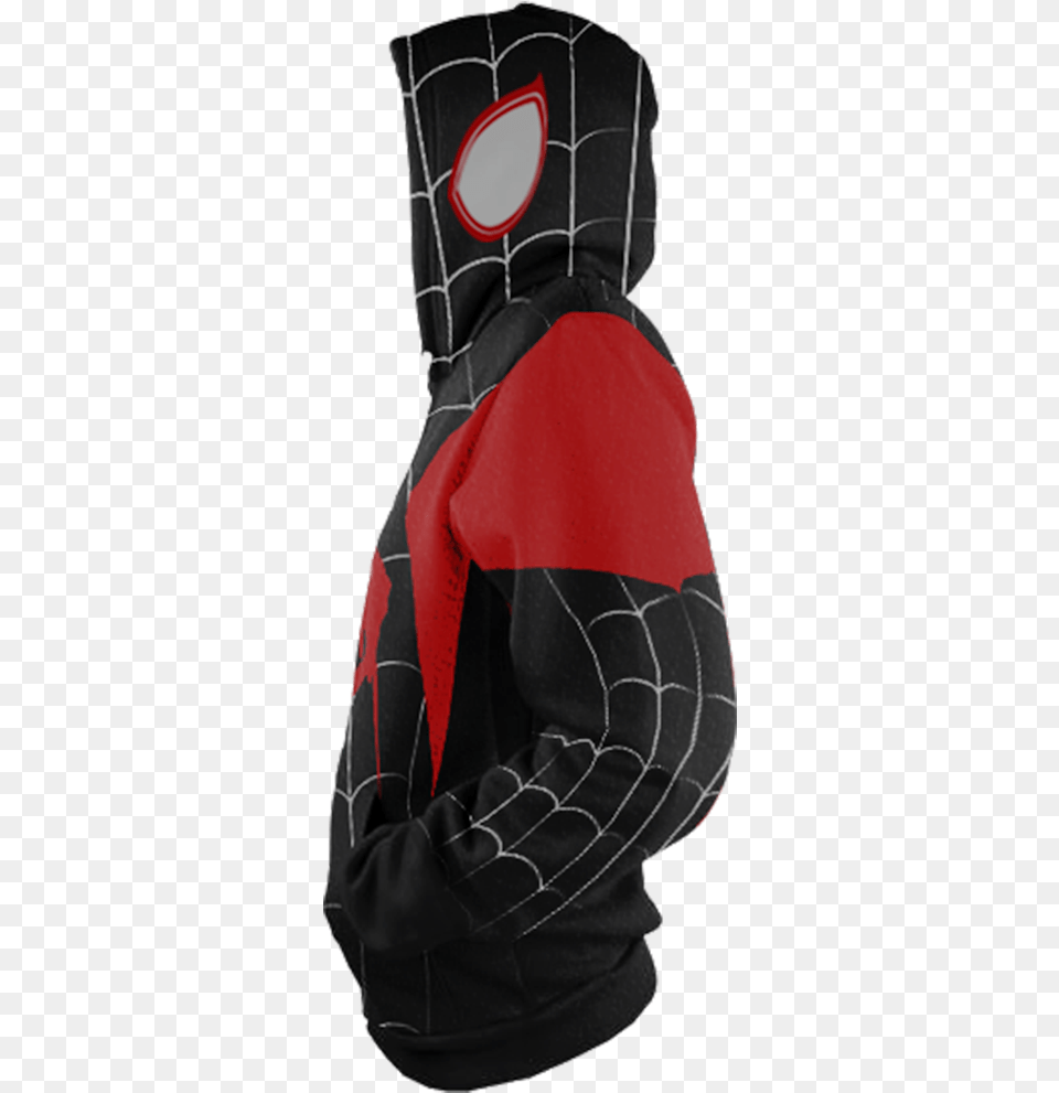 Spider Man Into The Spiderverse Miles Morales New Cosplay Hooded, Clothing, Glove, Sweatshirt, Hoodie Free Png Download