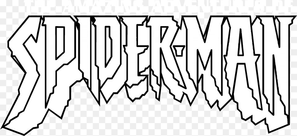 Spider Man Logo Black And White Calligraphy, Book, People, Person, Publication Free Png Download
