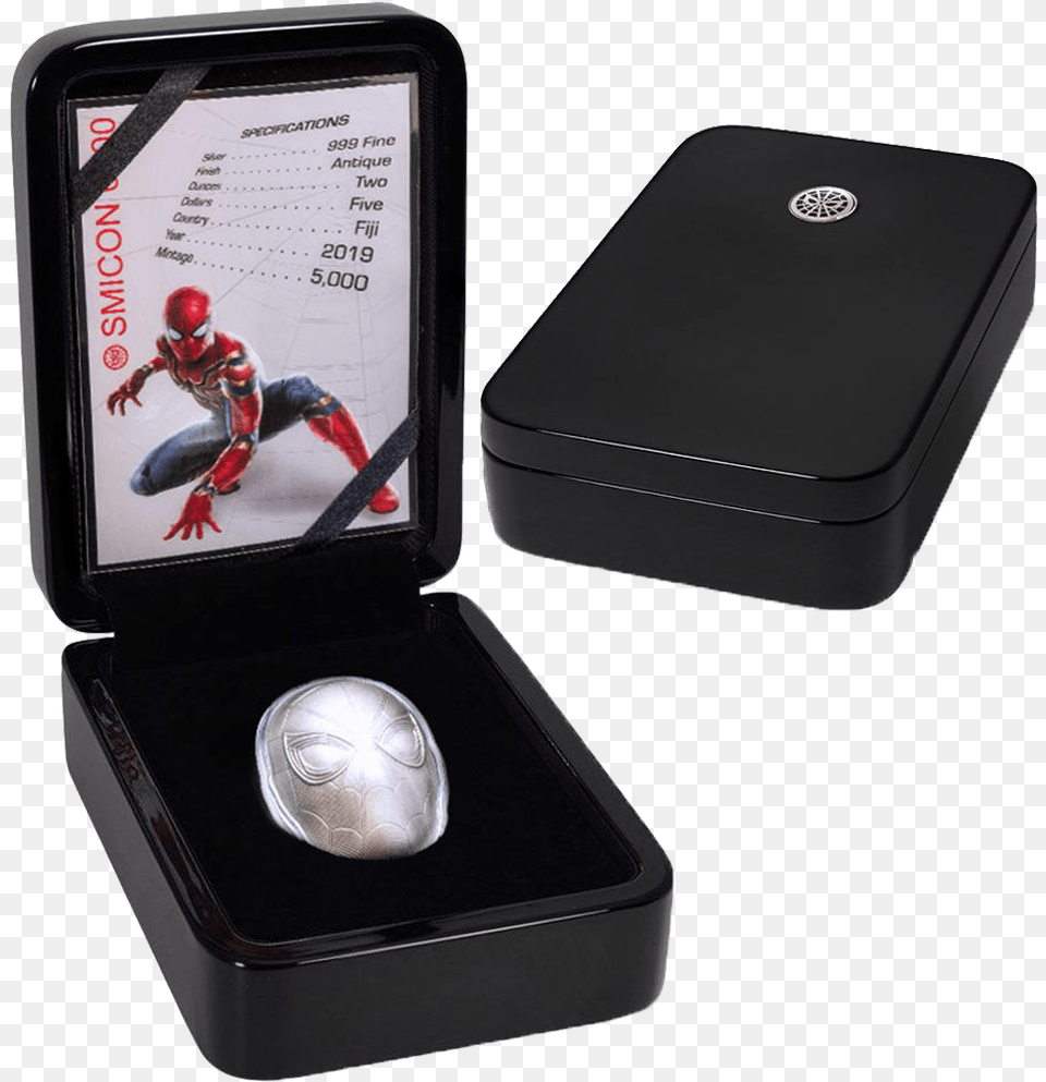Spider Man Mask Marvel 2 Oz Silver Coin 5 Fiji Box, Person Png Image