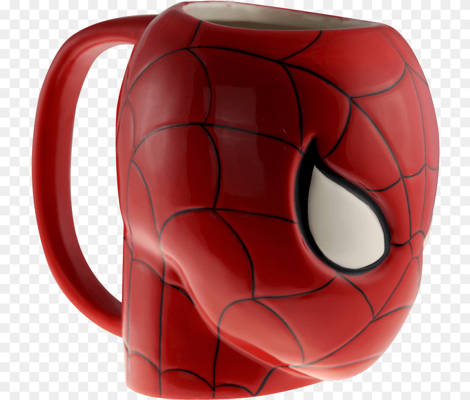 Spider Man Mask Sculpted Mug Spider Man, Sport, Soccer Ball, Soccer, Pottery Free Transparent Png