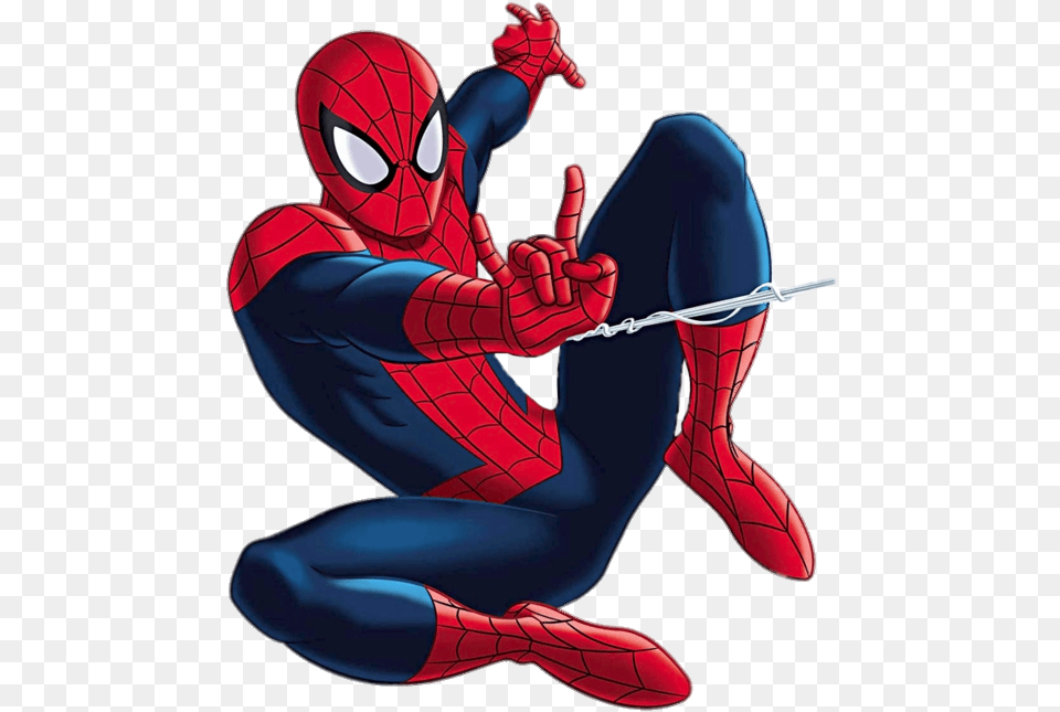 Spider Man Shooting Web Cartoon, Book, Comics, Publication, Adult Free Png Download