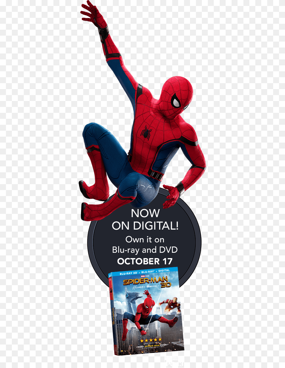 Spider Man Spider Man Homecoming 2d3d Blu Ray, Advertisement, Poster, Adult, Person Free Transparent Png