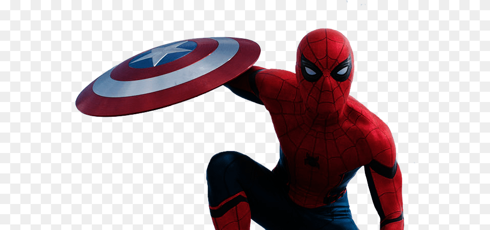 Spider Man Spiderman With Caps Shield, Adult, Male, Person, Armor Free Png