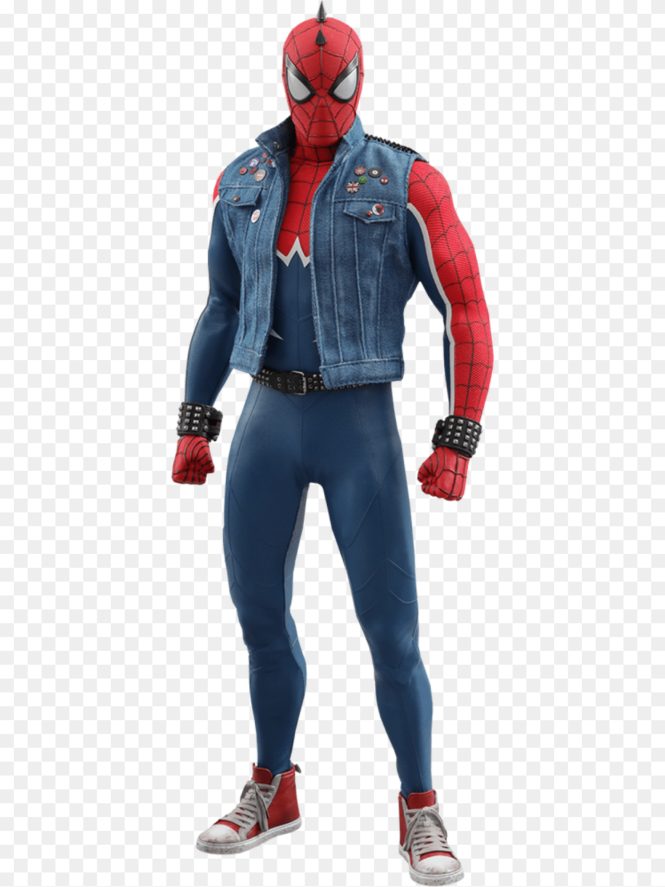 Spider Man Spiderpunk Suit Ps4 Video Game Hot Toys 16vgm32 Punk Man Ps4, Clothing, Vest, Pants, Adult Free Transparent Png