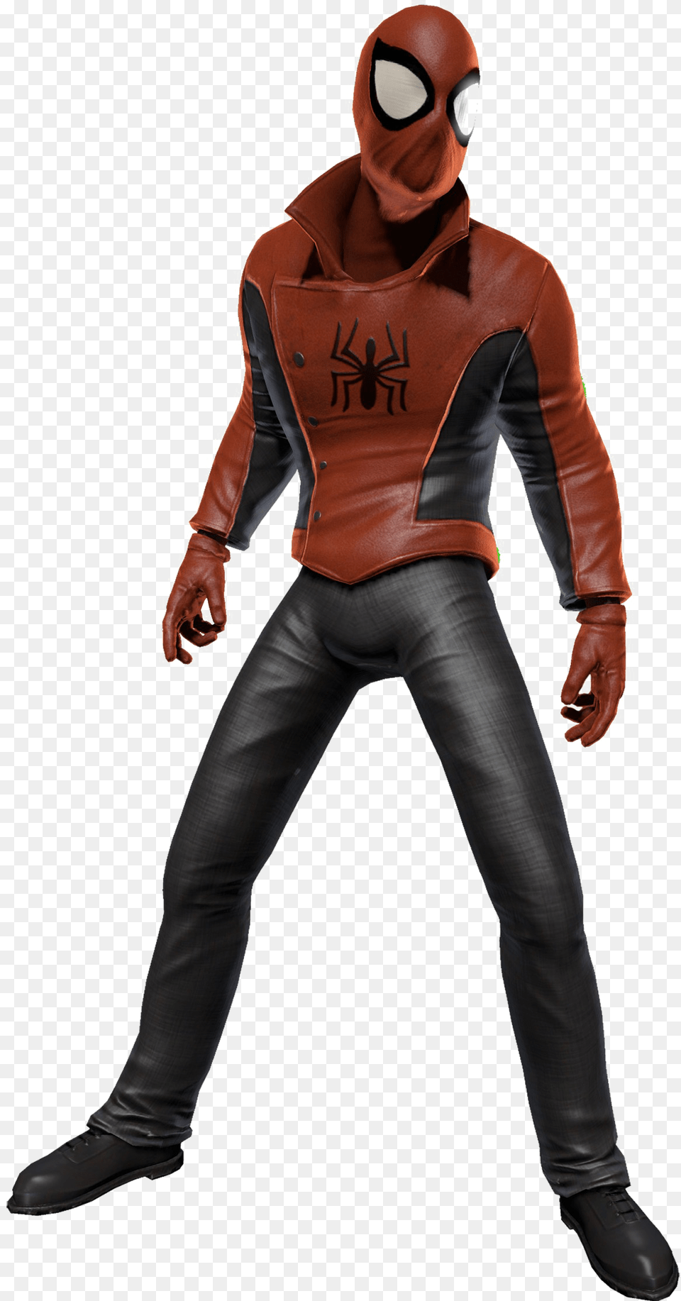 Spider Man Standing High Quality Spider Man Last Suit, Person, Clothing, Coat, Costume Png