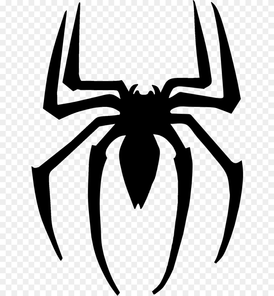 Spider Man Venom Miles Morales Logo Stencil Spiderman Logo Transparent Background, Gray Free Png Download